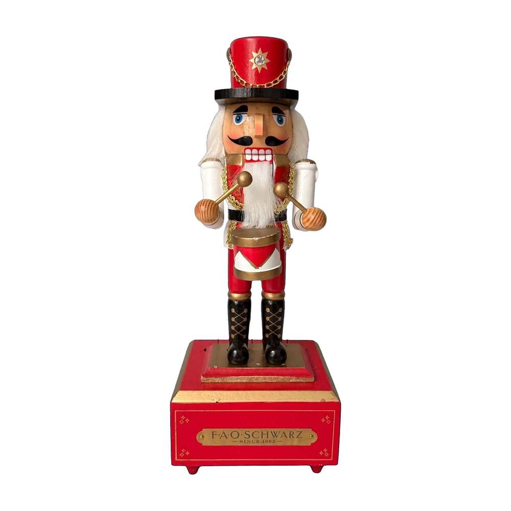 FAO Schwarz Musical Drummer Nutcracker Figurine